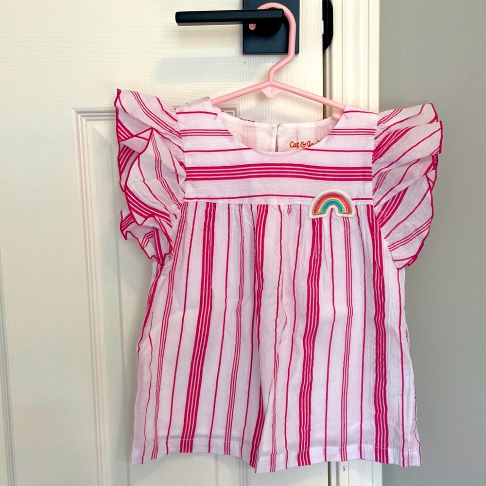 Cat & Jack girls striped short sleeve summer top